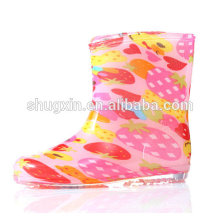 pink lovely carton kids rain boots waterproof boots